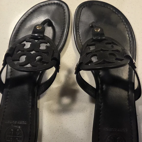Tory Burch Black Leather Miller Sandal - Picture 3 of 6